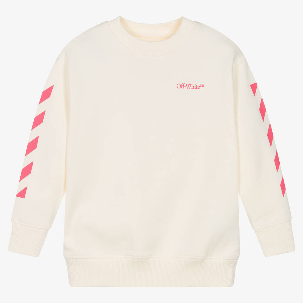 Off-White - Pfeil-Streifen-Sweatshirt Elfenbein | Childrensalon