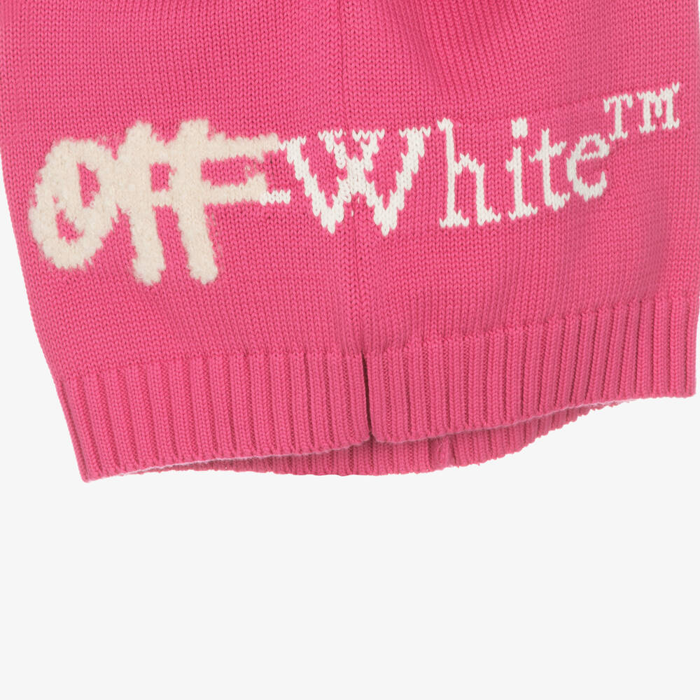 Off White Pull rose en maille de coton fille