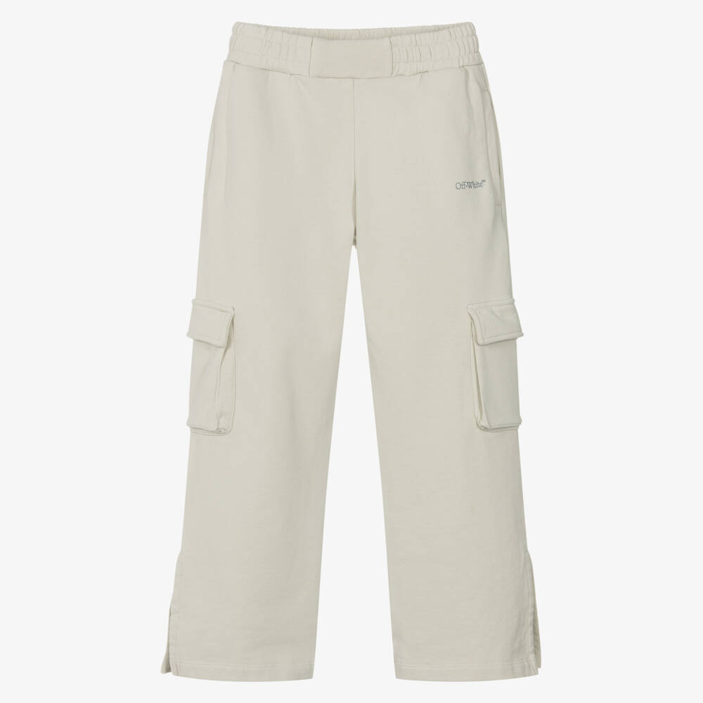 Off-White-بنطلون كارغو رمادي ناعم للبنات | Childrensalon Outlet