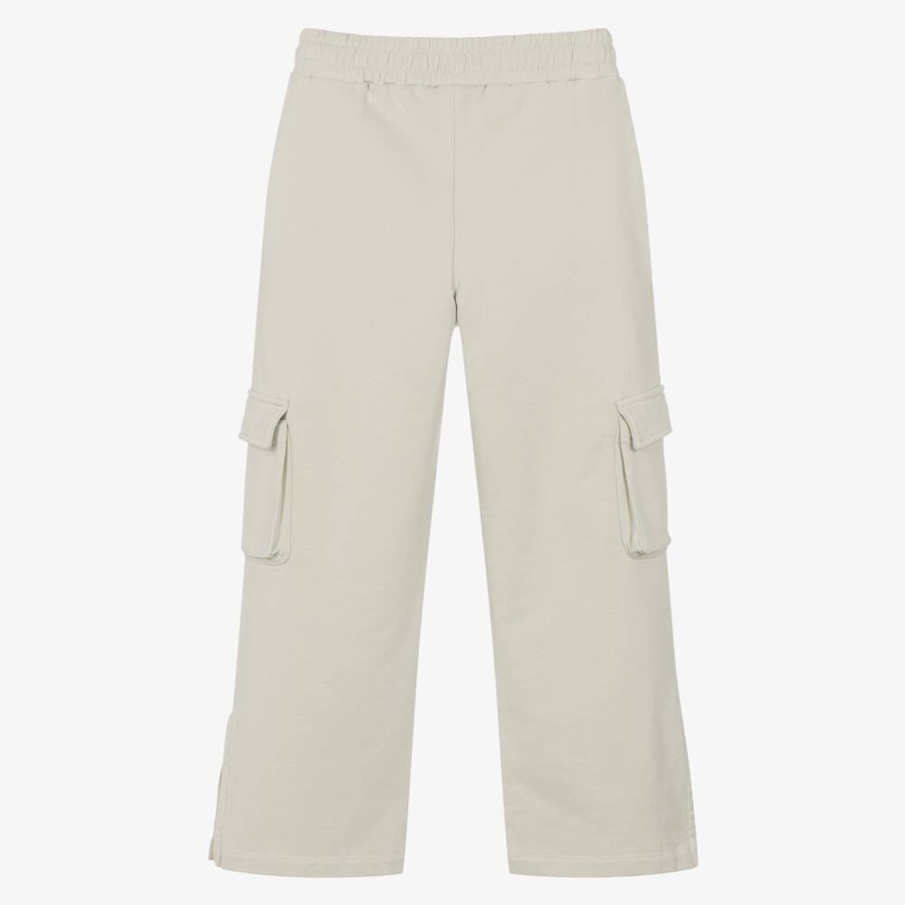 Off-White-Girls Soft Grey Cargo Trousers | Childrensalon Outlet