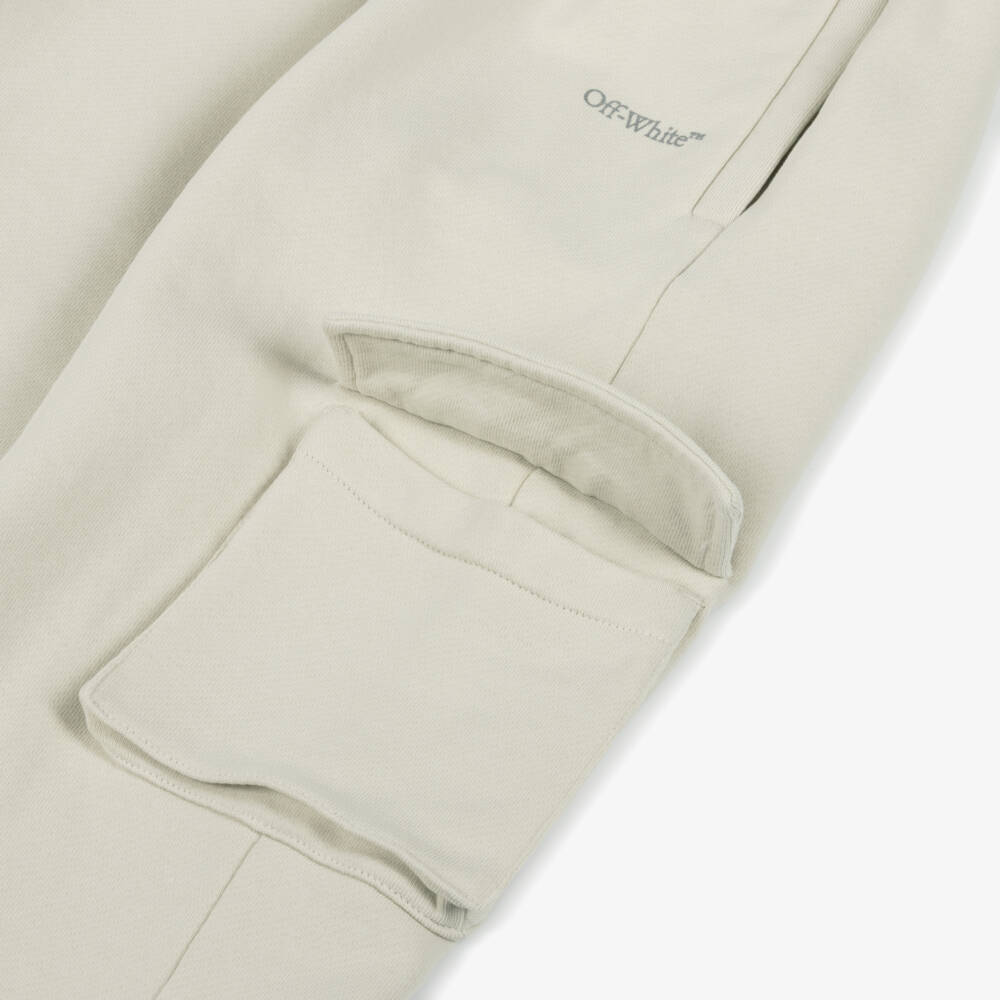 Off-White-Girls Soft Grey Cargo Trousers | Childrensalon Outlet