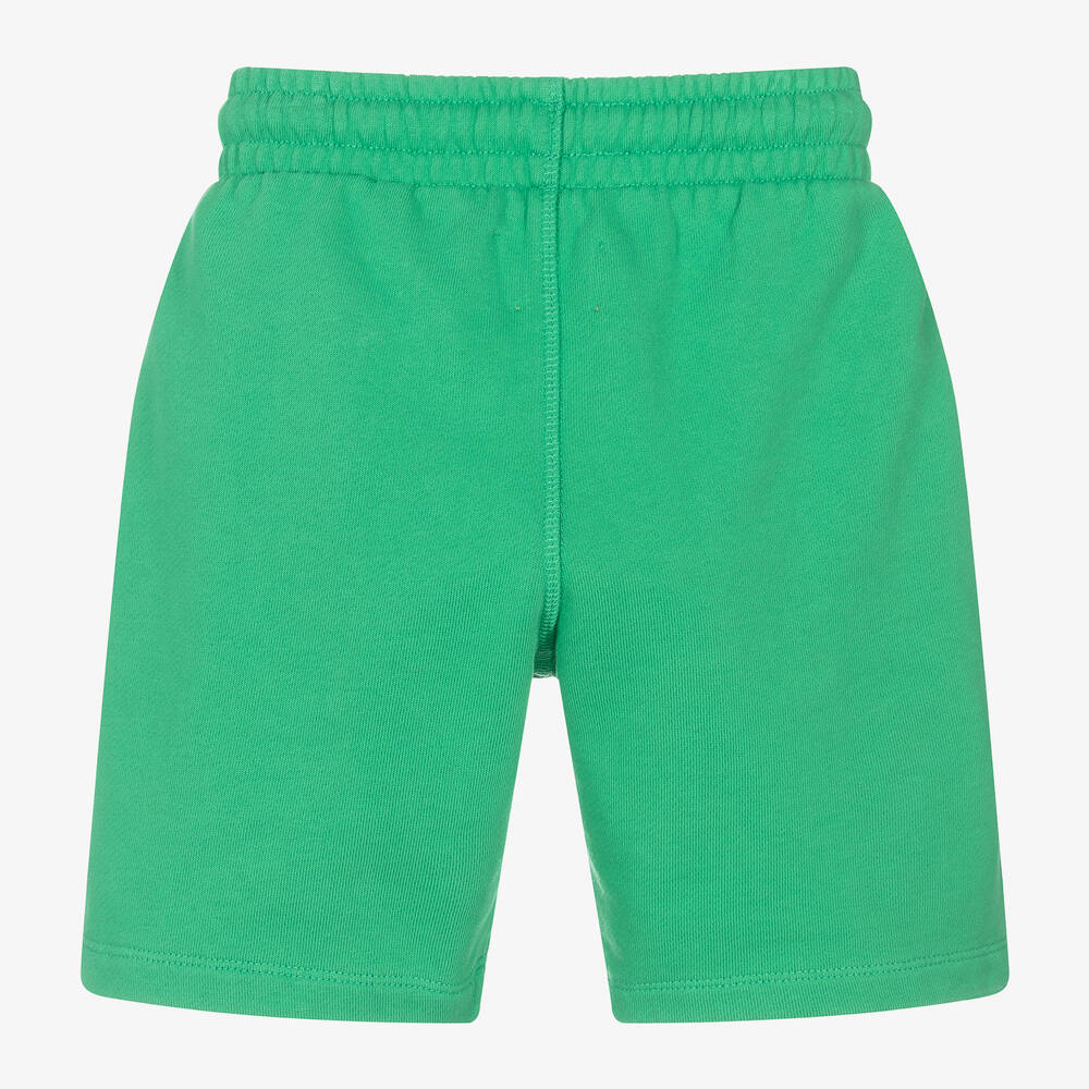 Off-White-Green Cotton Jersey Shorts | Childrensalon Outlet