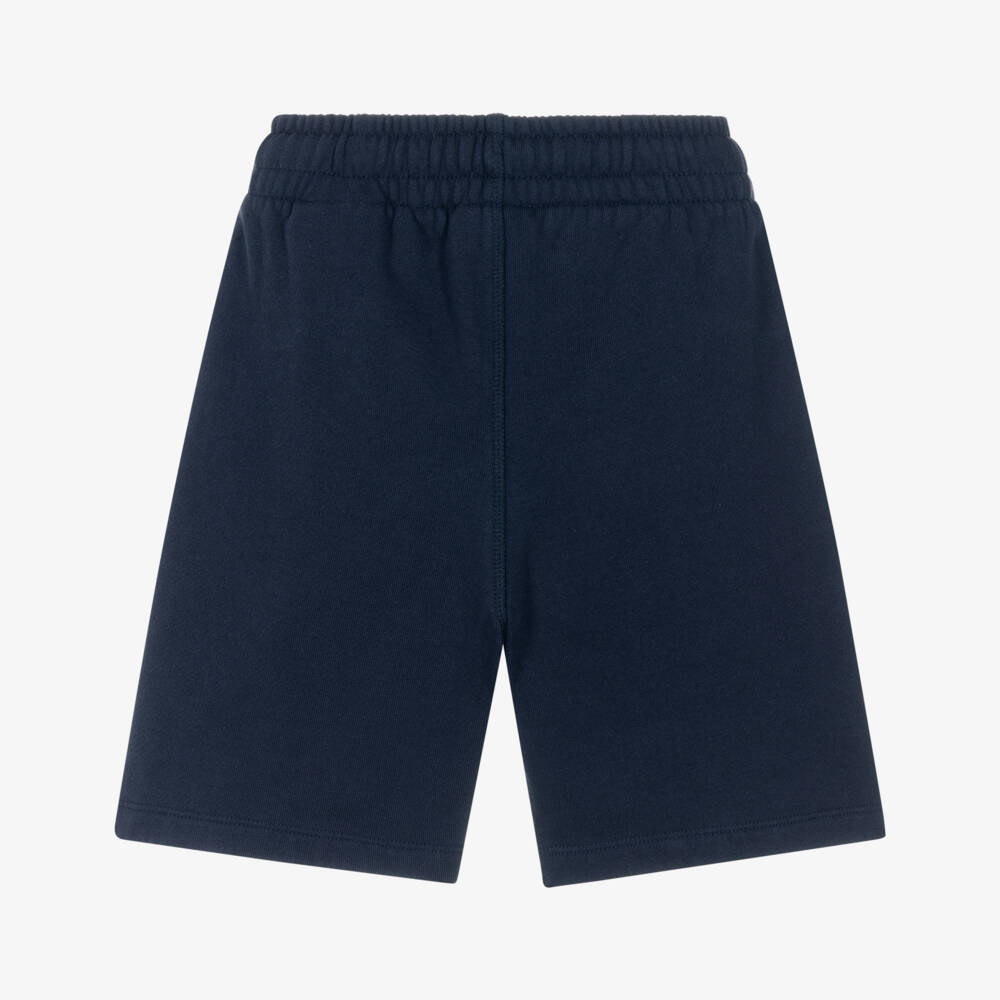 Off-White-Navy Blue Multi Colour Logo Shorts | Childrensalon Outlet