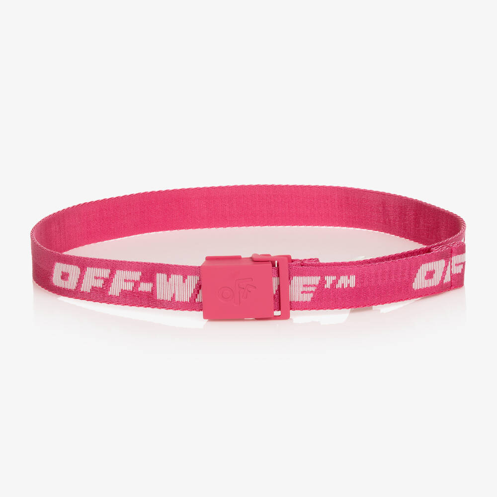 Off White Pink White Industrial Logo Belt Childrensalon Outlet