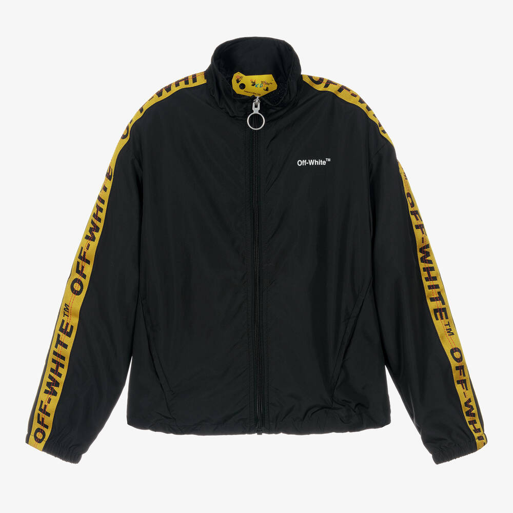 Off-White-Teen Black & Yellow Industrial Zip-Up Top | Childrensalon Outlet