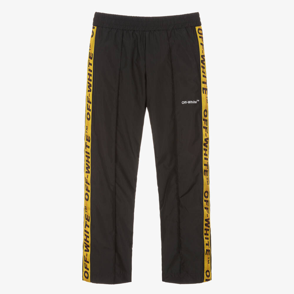 Off-White - Teen Boys Black Industrial Logo Trousers | Childrensalon