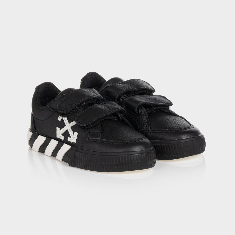 Off-White - Teen Boys Black Vulcanised Velcro Trainers | Childrensalon