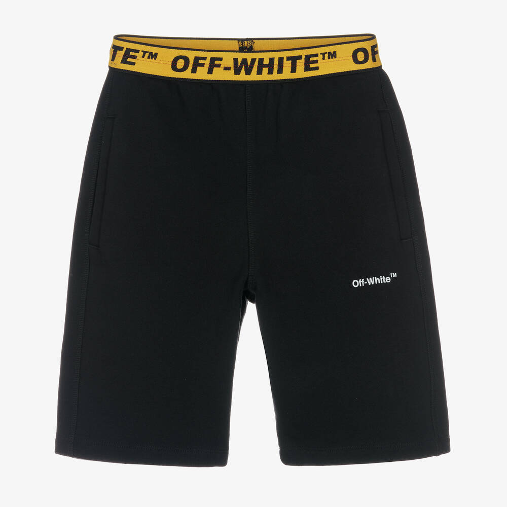 Off-White - Short noir et jaune ado garçon | Childrensalon