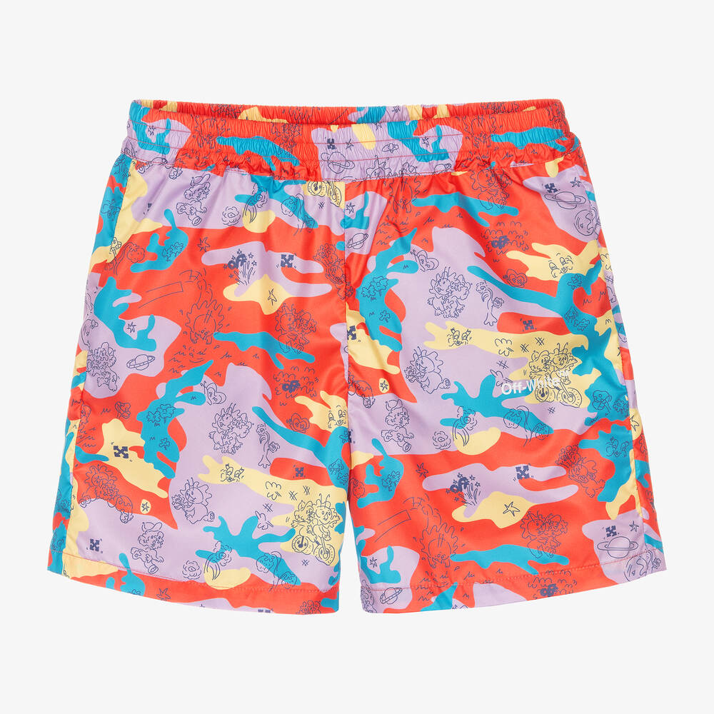 Off-White - Short violet abstrait ado garçon | Childrensalon