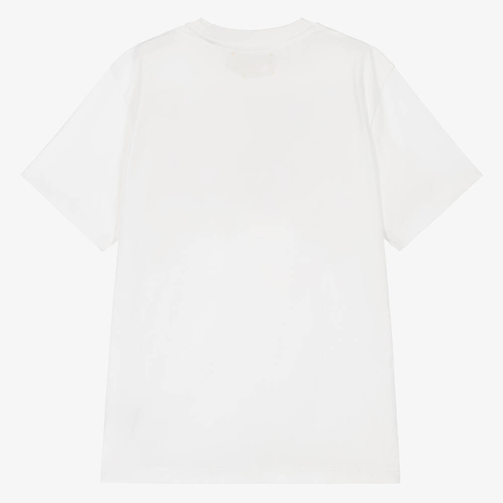 Off-White-Teen Boys White Cotton T-Shirt | Childrensalon Outlet