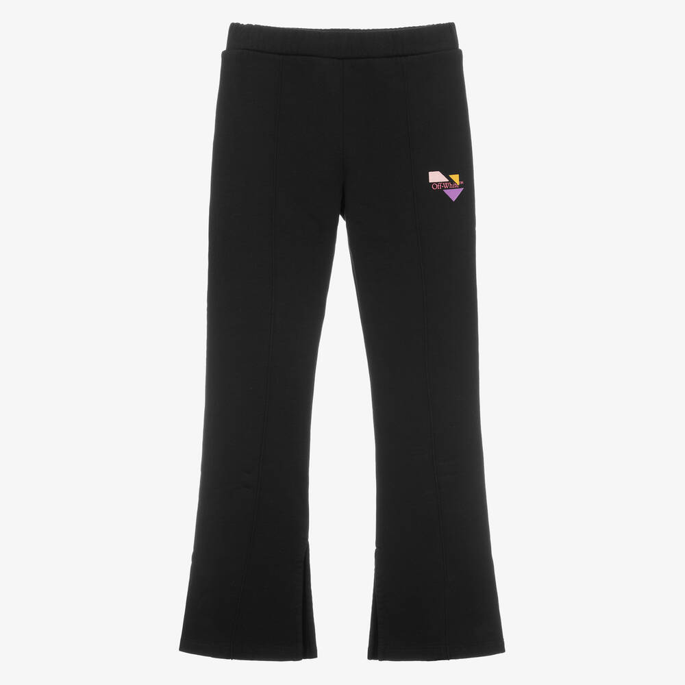 Off-White - Teen Girls Black Cotton Flared Joggers | Childrensalon