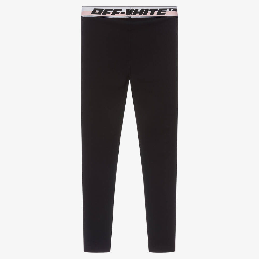 パンツ OFF WHITE Nylon leggings BLACK - WHITE Off-White - Teen Girls Black Cotton Leggings | Childrensalon