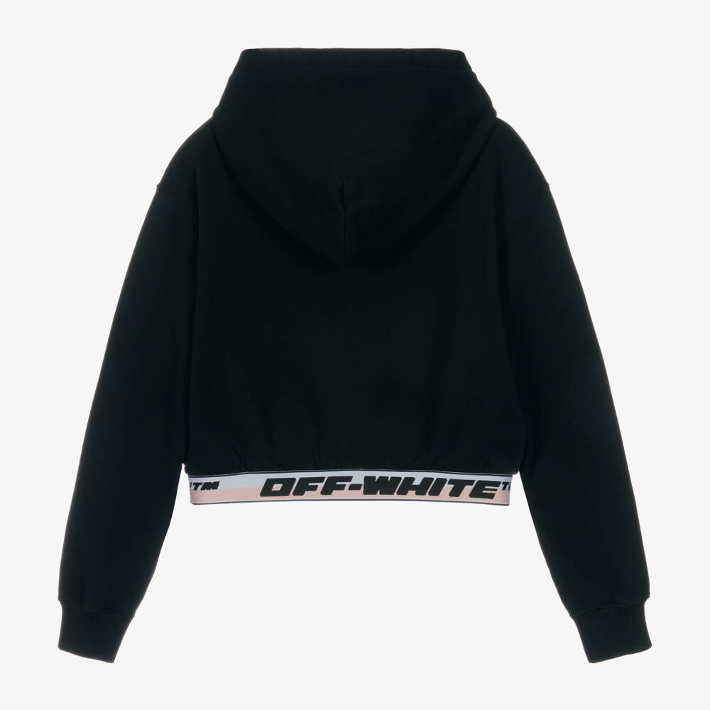 Off-White-Teen Girls Black Industrial Logo Hoodie | Childrensalon Outlet
