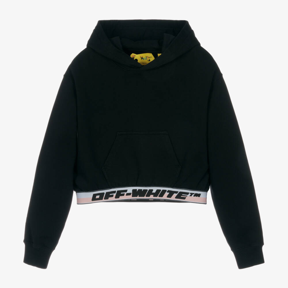 Off-White-Teen Girls Black Industrial Logo Hoodie | Childrensalon Outlet