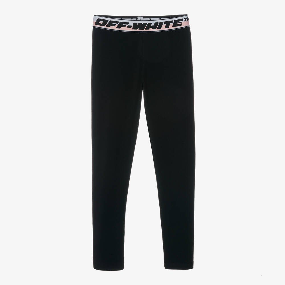 Off-White-Teen Girls Black Logo Leggings | Childrensalon Outlet