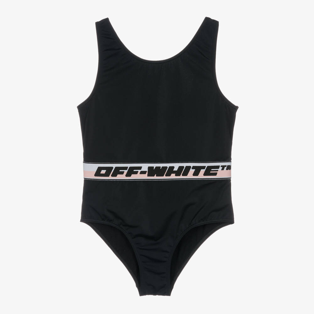 Off-White - Maillot de bain noir ado fille | Childrensalon