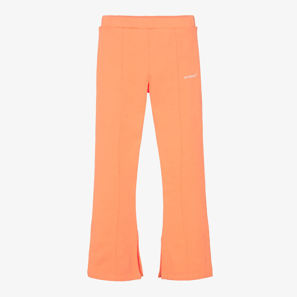 Off-White - Teen Girls Coral Orange Flared Trousers | Childrensalon