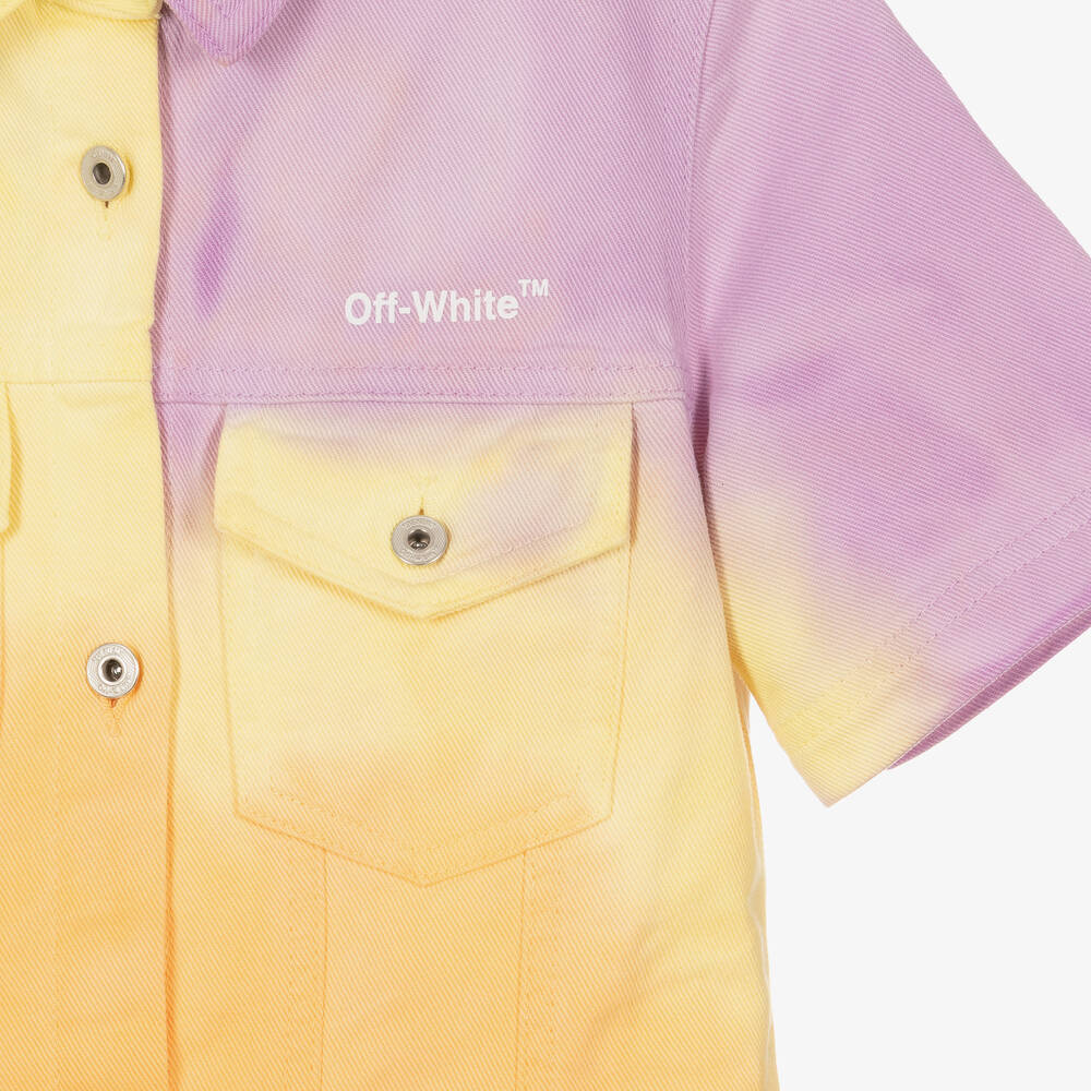 Off-White-Teen Girls Denim Tie-Dye Logo Dress | Childrensalon Outlet
