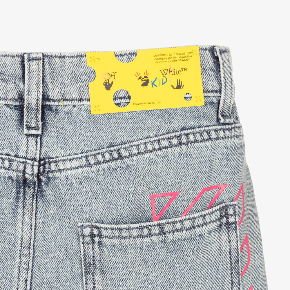 Off White Jupe en jean diagonales ado fille Childrensalon Outlet