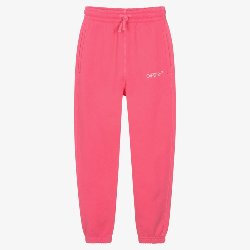 Off-White - Teen Girls Pink Cotton Joggers | Childrensalon