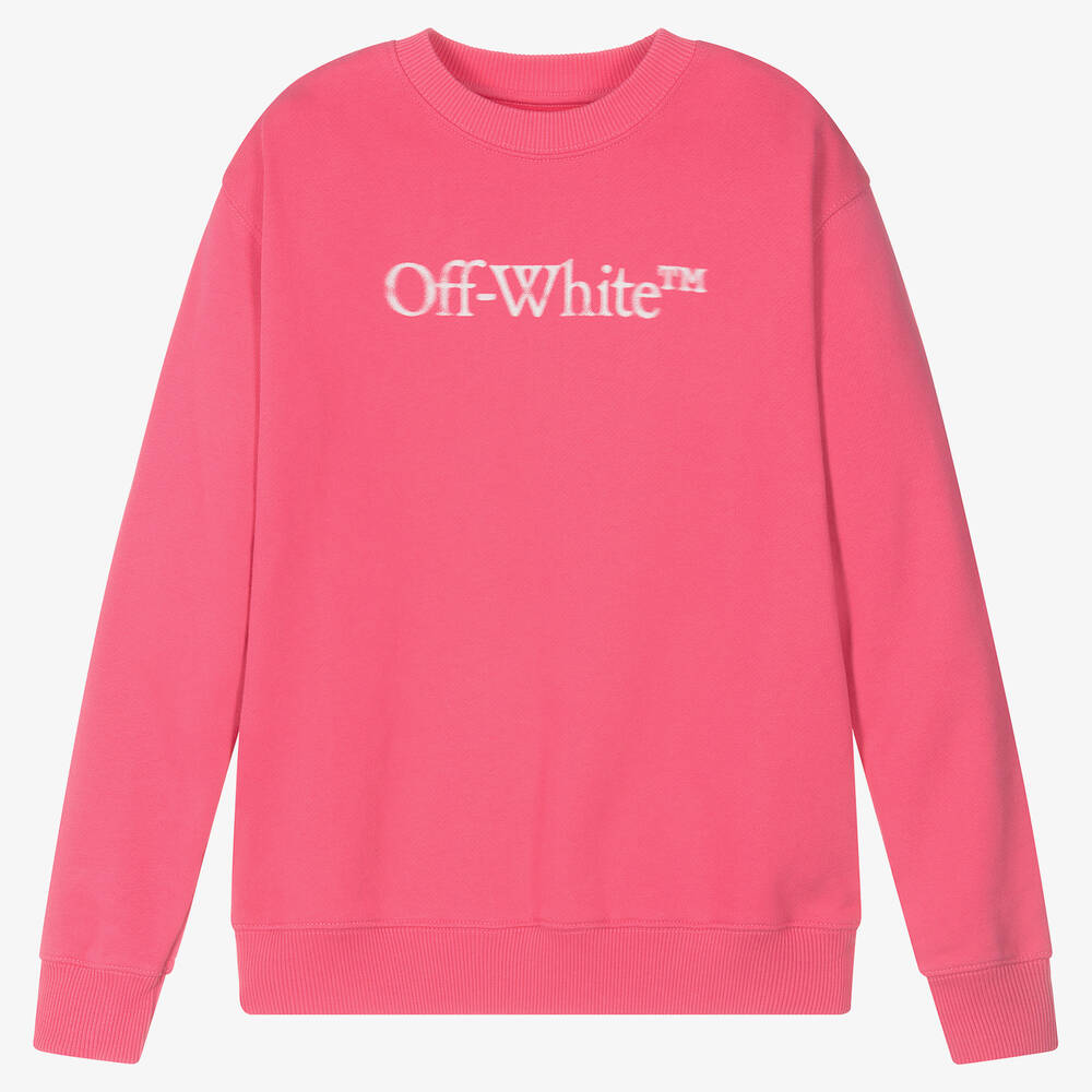 Off-White - Sweat-shirt rose en coton ado fille | Childrensalon