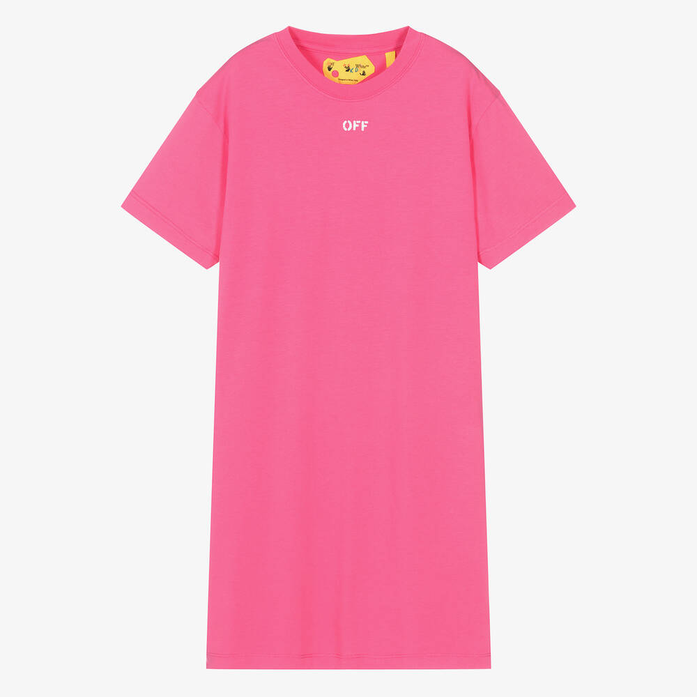 Off-White-Teen Girls Pink T-Shirt Dress | Childrensalon Outlet
