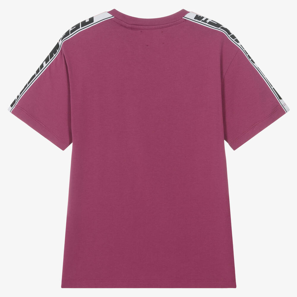 Off White Teen Girls Purple Cotton T Shirt