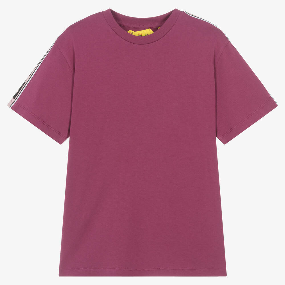 Off-White - Teen Girls Purple Cotton T-Shirt | Childrensalon