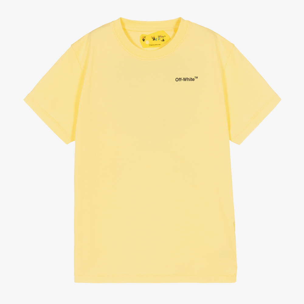 Off White Gelbes Pfeil Biobaumwoll T Shirt Childrensalon Outlet