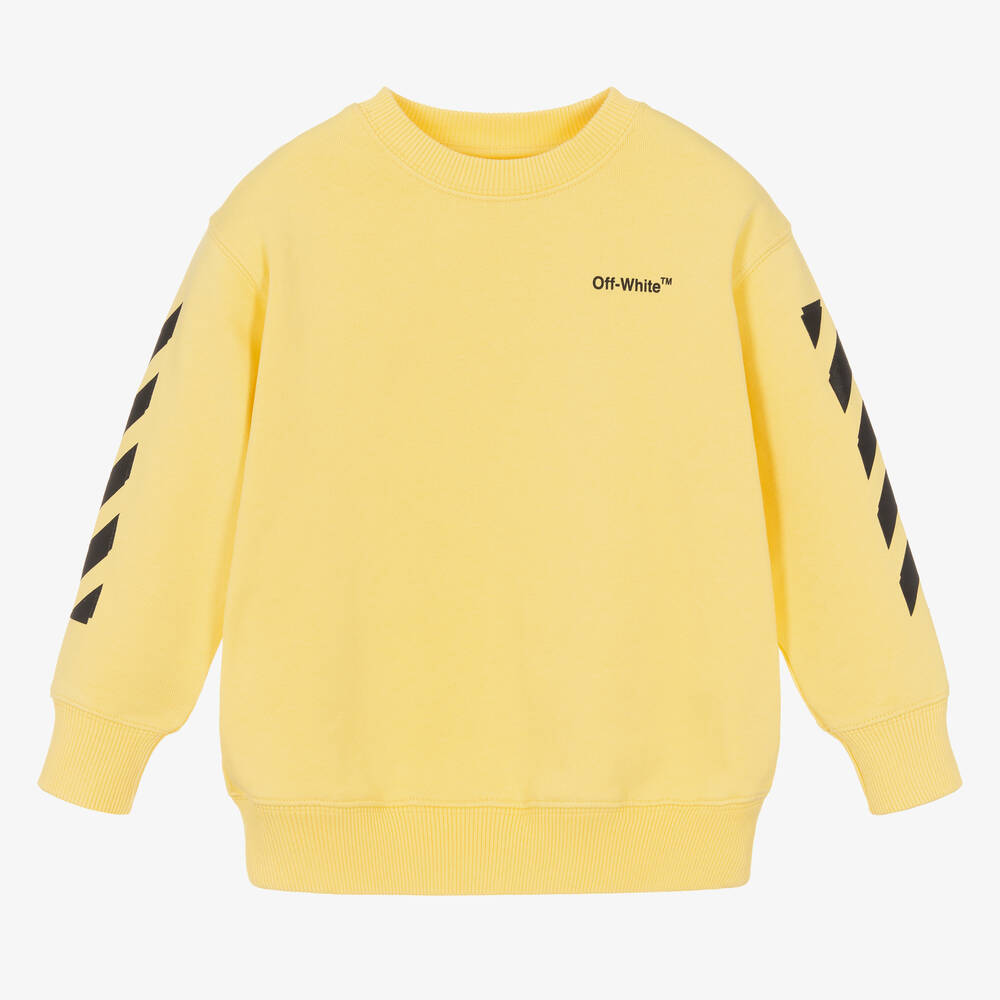Off-White - Yellow Arrows & Diagonals Sweatshirt | Childrensalon