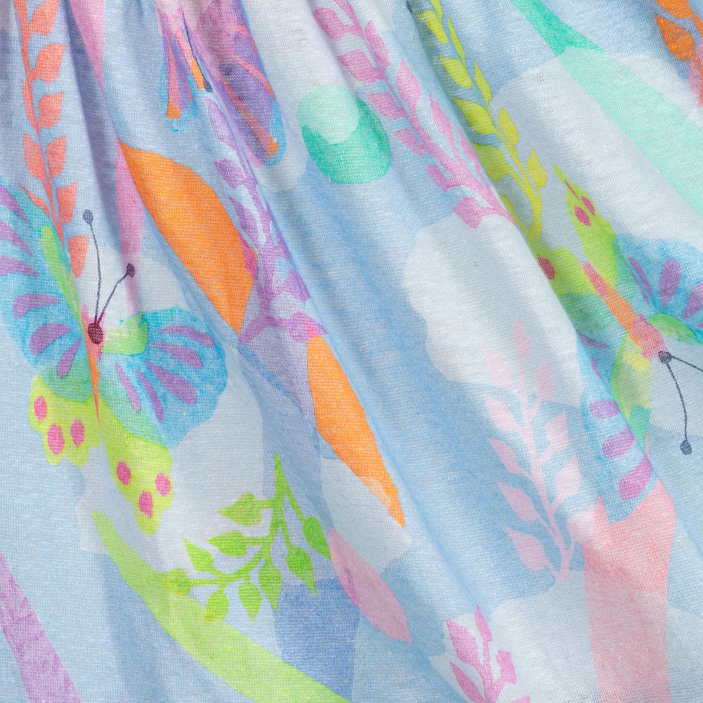 Oilily-فستان كتّان لون أزرق بطبعة فراشات | Childrensalon Outlet