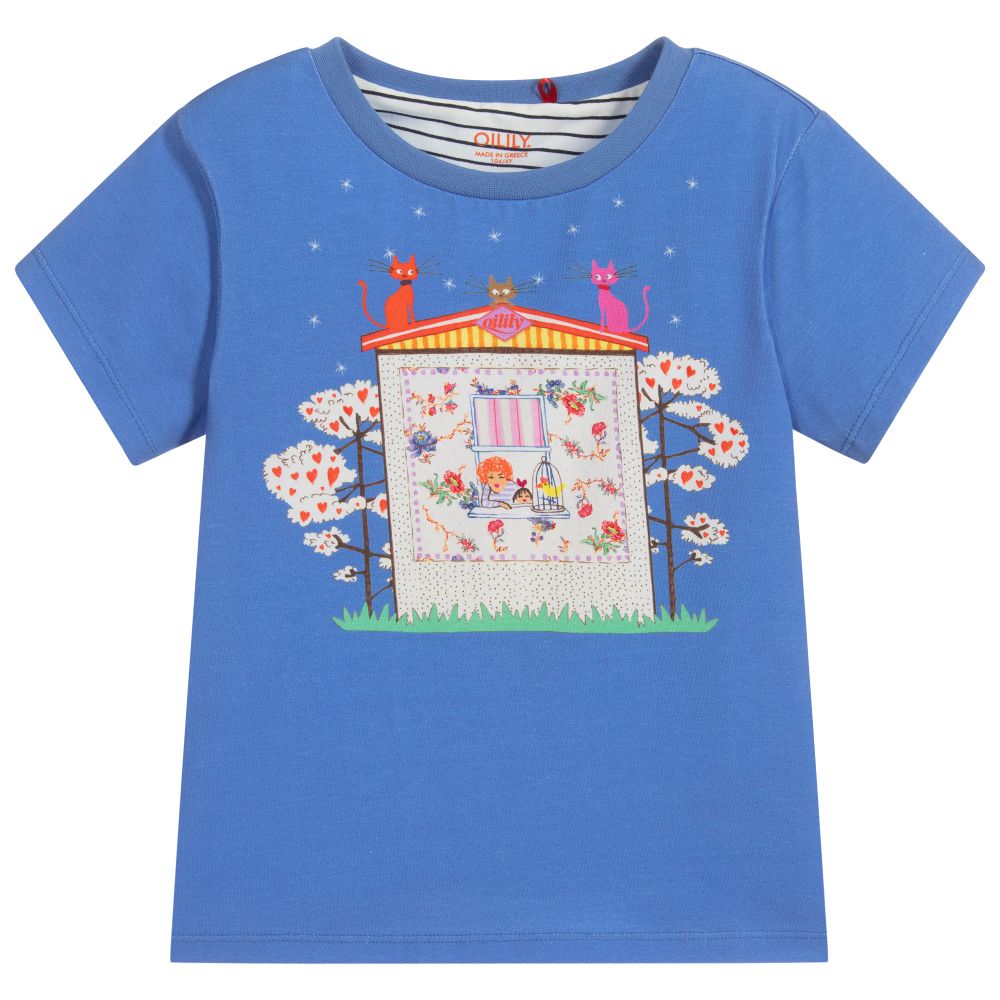 Oilily - Blue Organic Cotton T-Shirt | Childrensalon