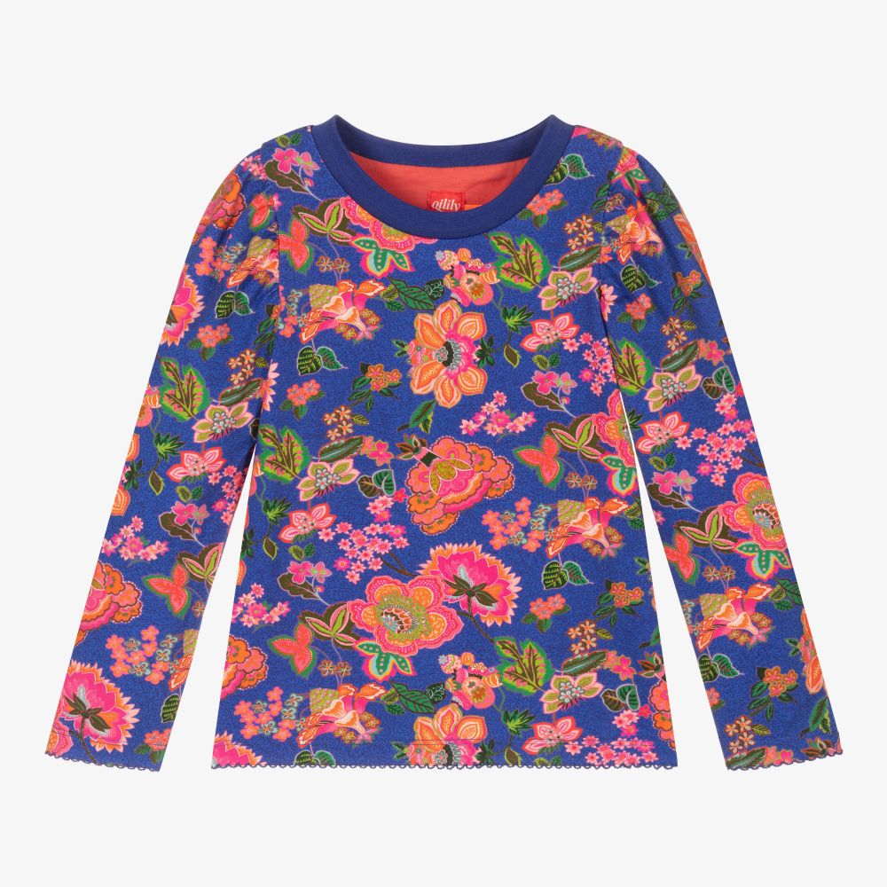 Oilily - Blue & Pink Floral Top | Childrensalon