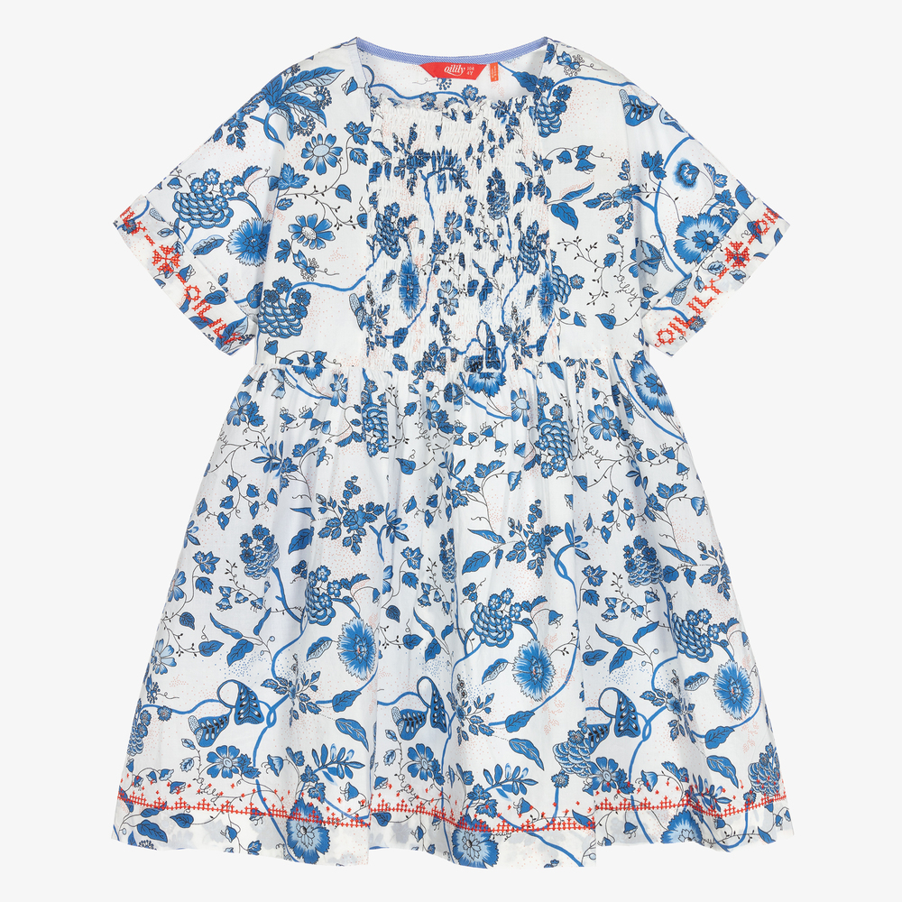 Blue White Floral Dress