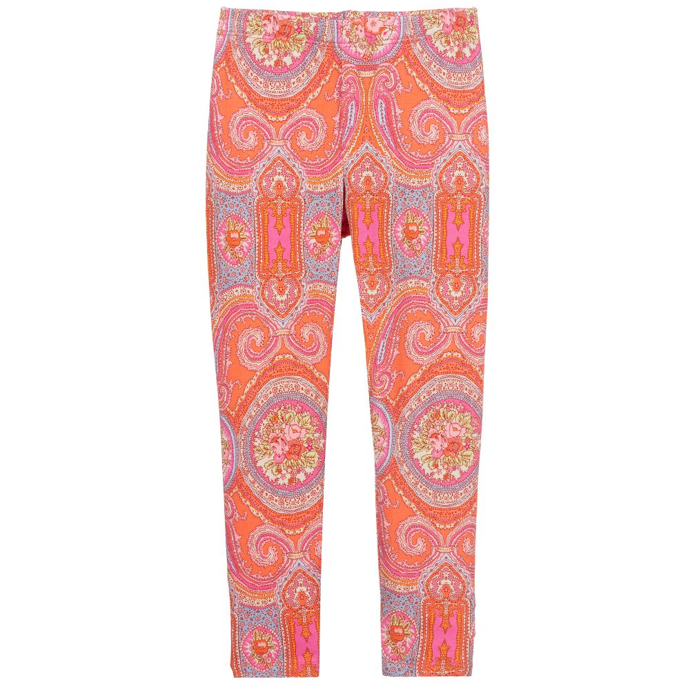 Oilily-Coral Pink Viscose Leggings | Childrensalon Outlet