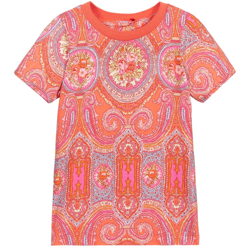 Oilily-Coral Pink Viscose T-Shirt | Childrensalon Outlet