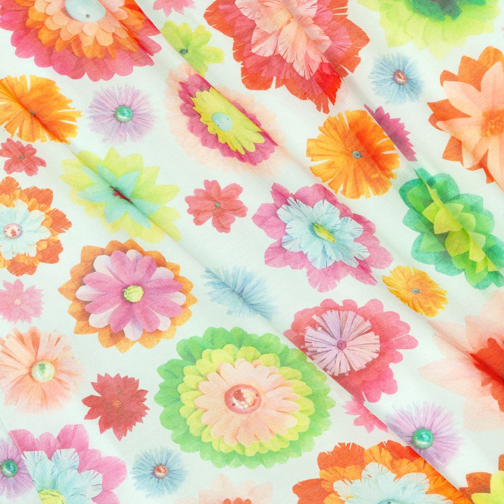 Oilily-Голубое шелковое платье с цветами для девочек | Childrensalon Outlet