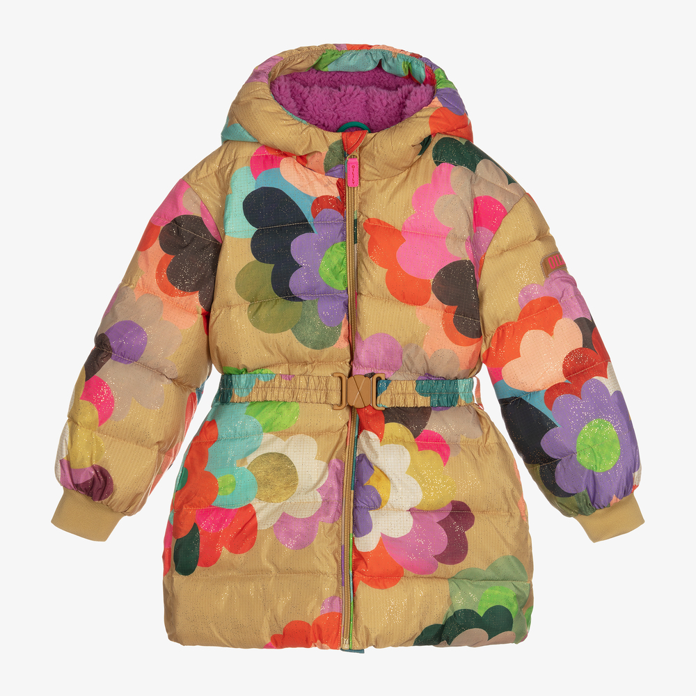 Oilily - Золотистое пальто с капюшоном для девочек | Childrensalon