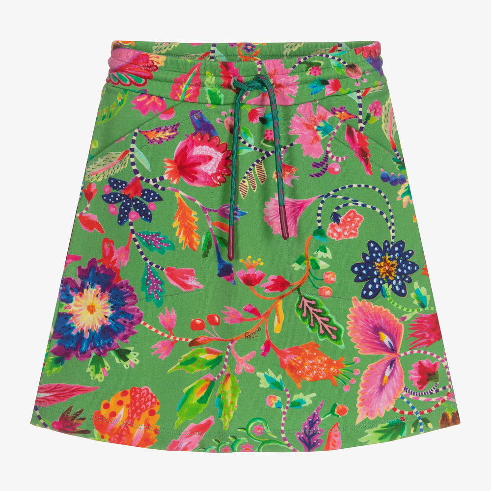 Oilily - Girls Green Cotton Skirt | Childrensalon