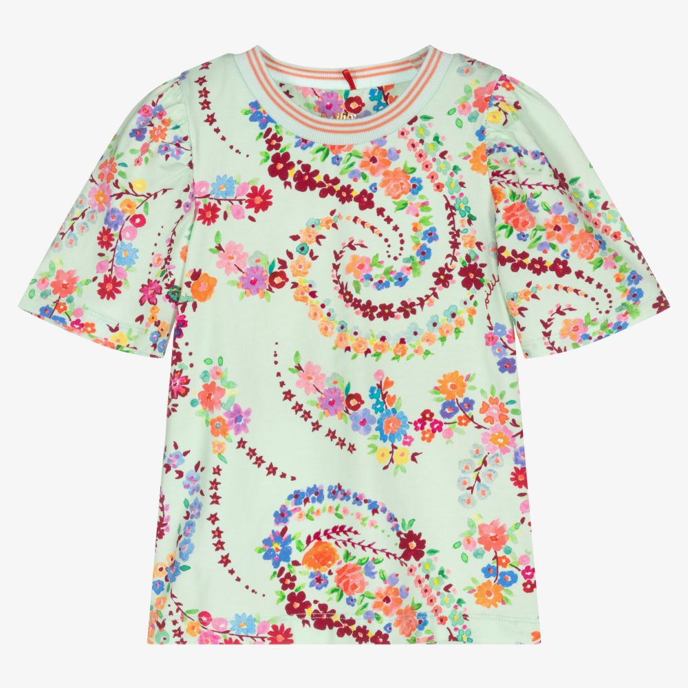 Oilily-Girls Green Floral T-Shirt | Childrensalon Outlet