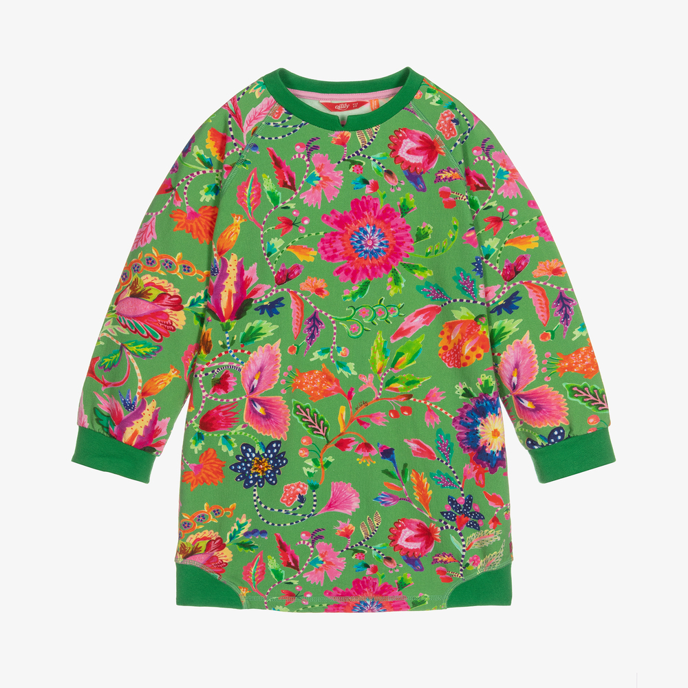Oilily - Зеленое платье с принтом пейсли для девочек | Childrensalon