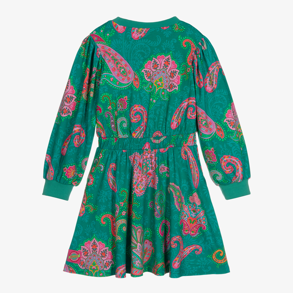 Oilily-Зеленое платье с принтом пейсли для девочек | Childrensalon Outlet