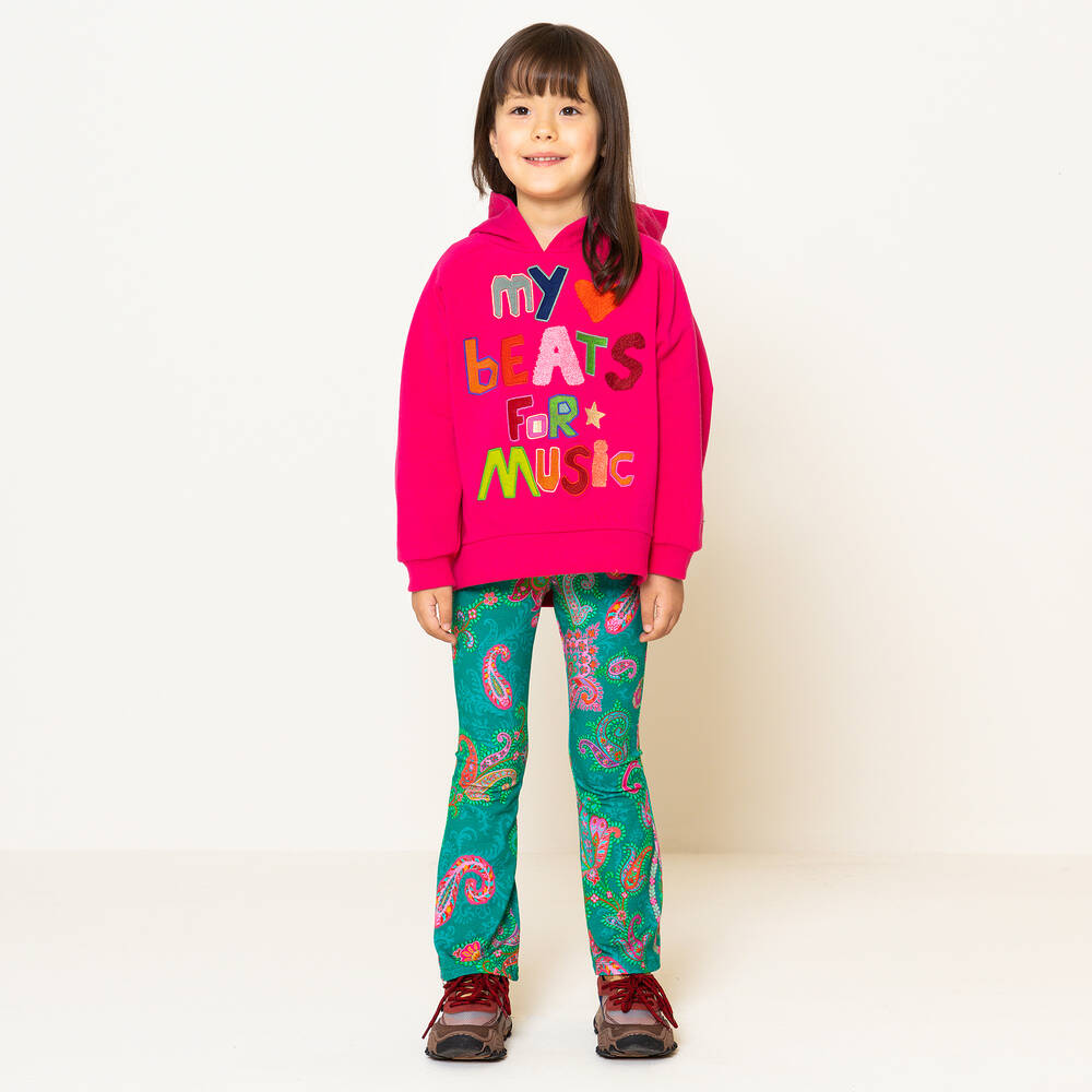 Oilily-Зеленые легинсы с принтом пейсли для девочек | Childrensalon Outlet