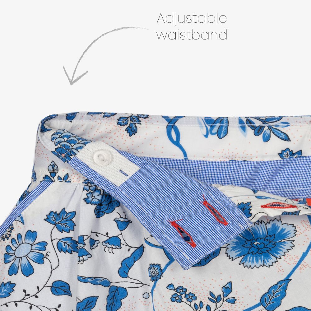 Oilily-Кремово-голубая юбка в цветочек для девочек | Childrensalon Outlet