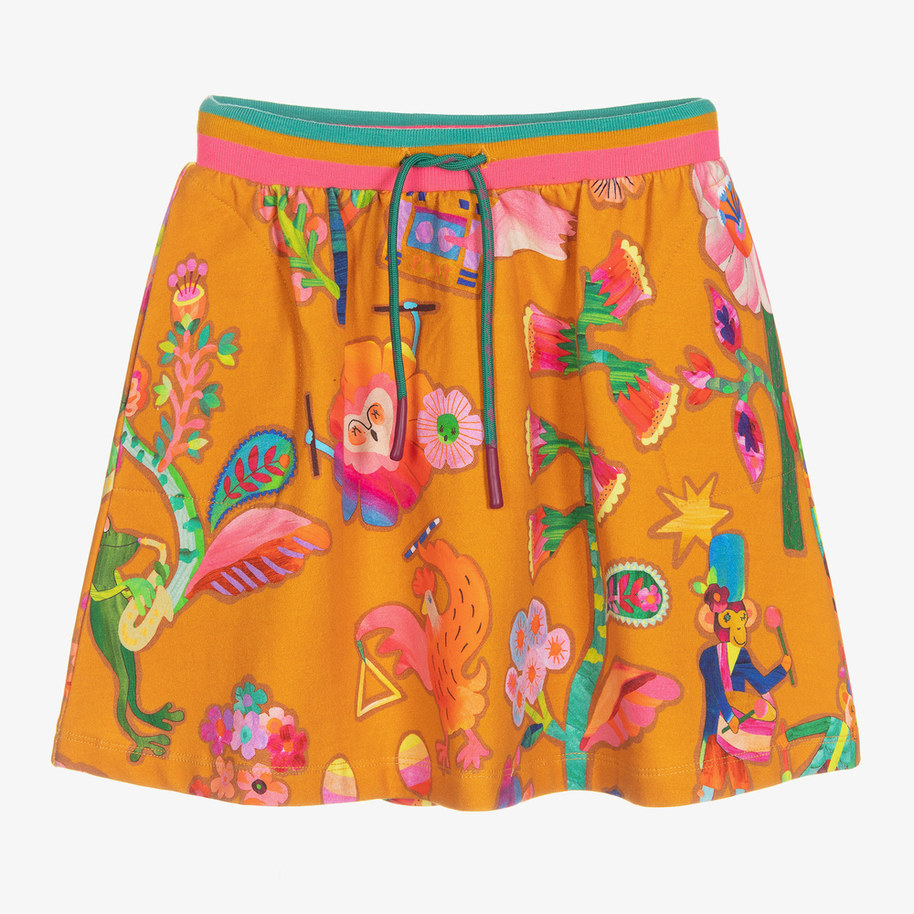 Oilily - Girls Orange Cotton Skirt | Childrensalon