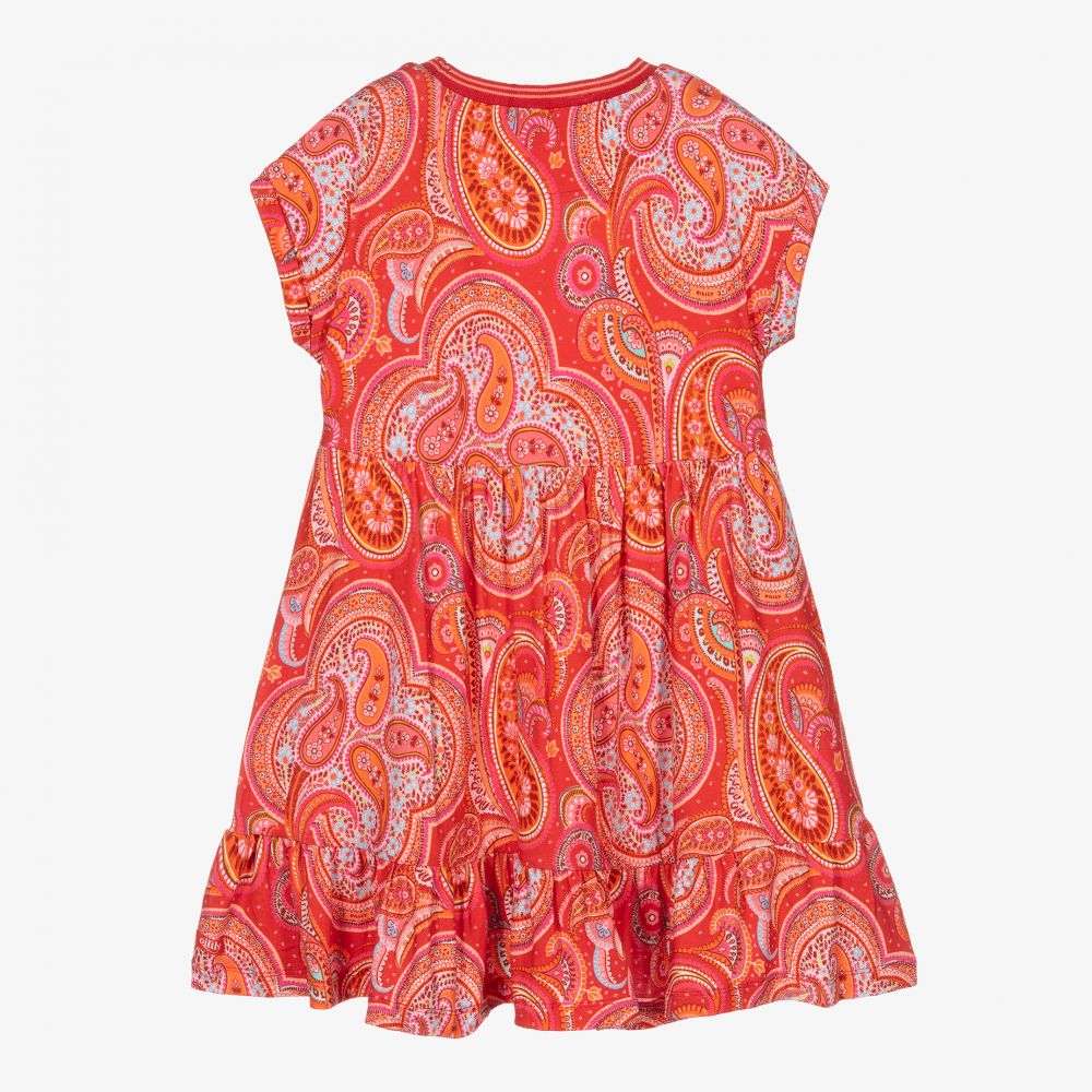 Oilily-Оранжевое платье с узором пейсли для девочек | Childrensalon Outlet
