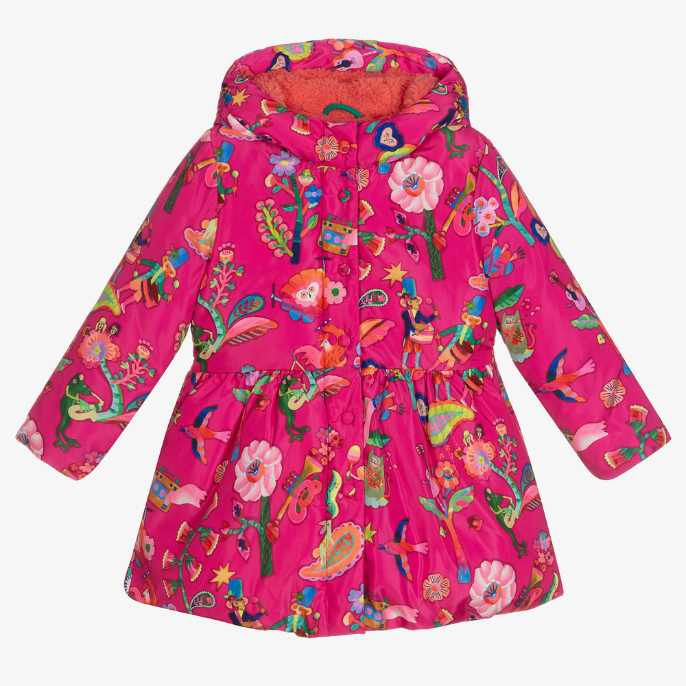 Oilily - Girls Pink Hooded Coat | Childrensalon