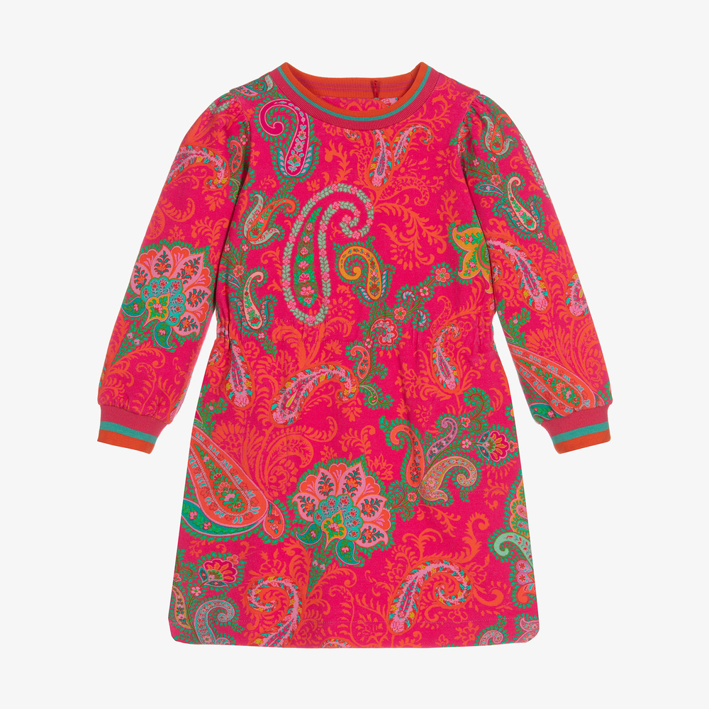 Oilily - Robe rose motif cachemire Fille | Childrensalon