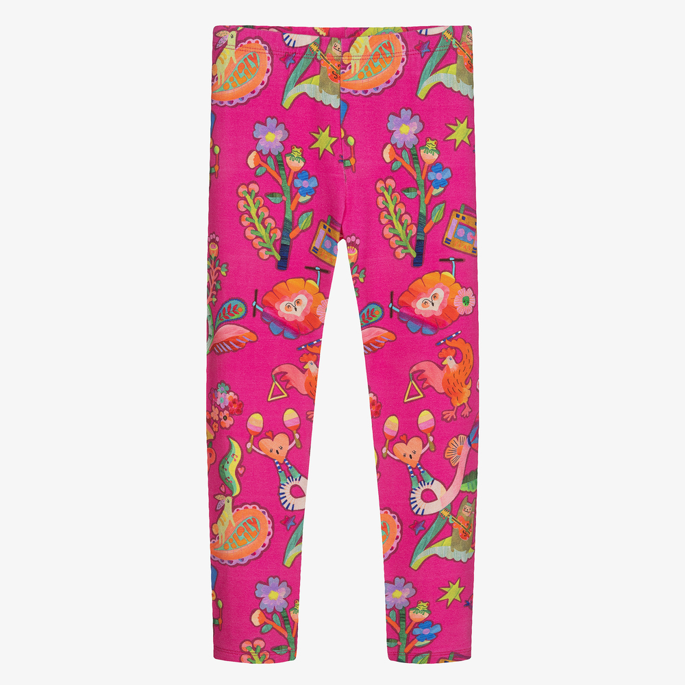 Oilily - Girls Pink Viscose Leggings | Childrensalon