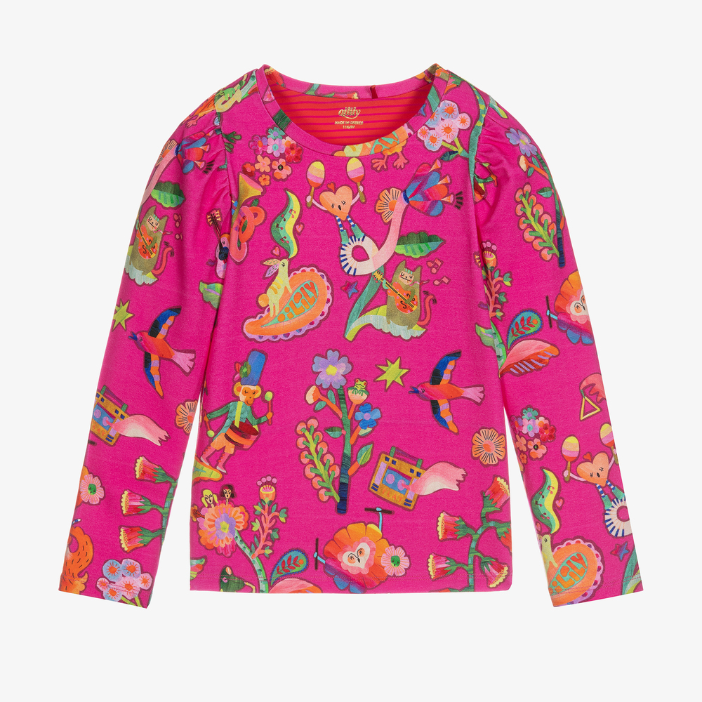 Oilily-Girls Pink Viscose Top | Childrensalon Outlet